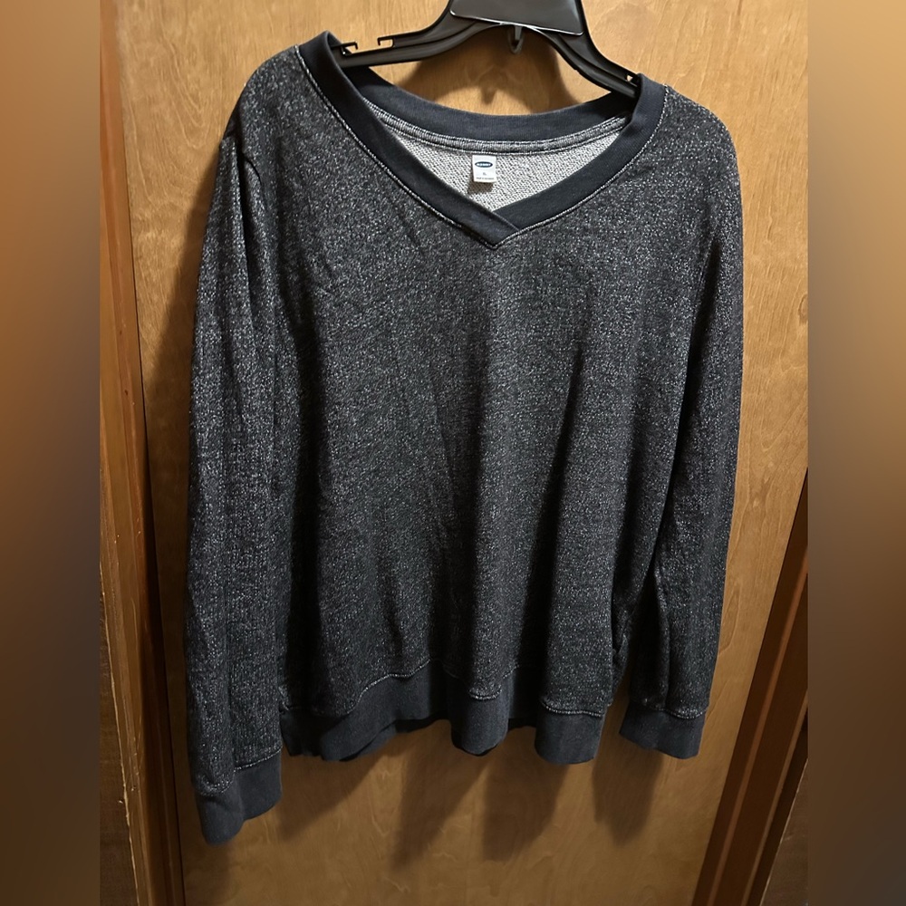 Old Navy Heathered Gray V-Neck Top XL